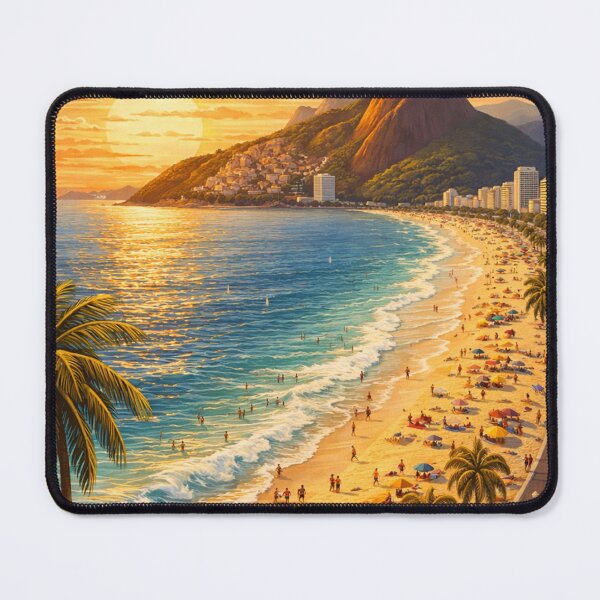 Item preview, Ipanema Beach – Rio de Janeiro Vintage Travel Poster designed and sold by ElartedeNoel.