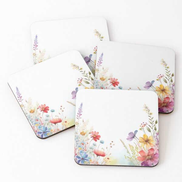Item preview, BRIGHT PASTEL Spring Boho watercolour pastel wildflower garden painting, nature inspired neutral colours floral spring botanical flowers designed and sold by navitalidesign.