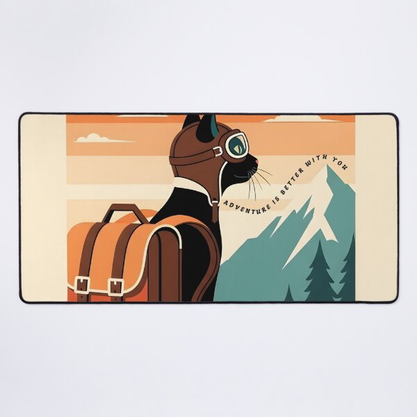 Item preview, Adventure Is Better With You – Vintage Adventure Cat Travel Poster Aesthetic designed and sold by InfinitePawBond.