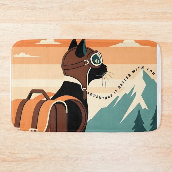 Item preview, Adventure Is Better With You – Vintage Adventure Cat Travel Poster Aesthetic designed and sold by InfinitePawBond.