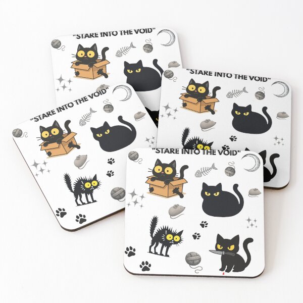 Item preview, Stare Into The Void Funny Black Cat Sticker Sheet designed and sold by orion-okeanos.