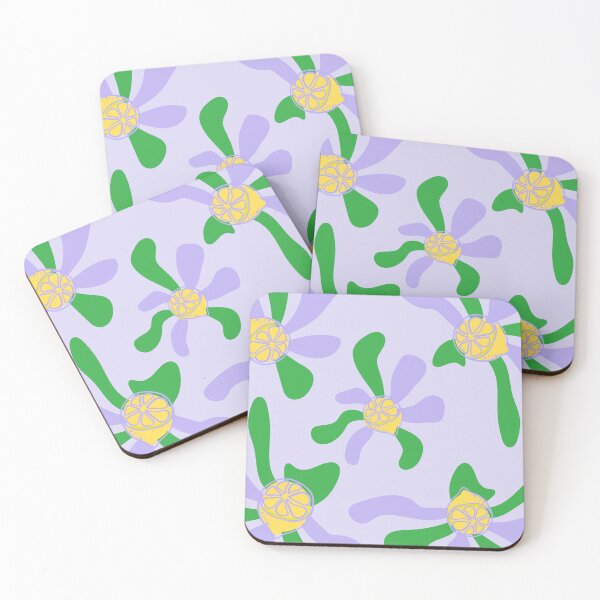 Item preview, Abstract Green & Lavender Organic Shapes with Lemons – Minimalist Aesthetic Design for Summer designed and sold by MoodsOfMine.