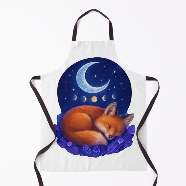 Item preview, Sleeping Fox on Crystals Under Crescent Moon designed and sold by orion-okeanos.