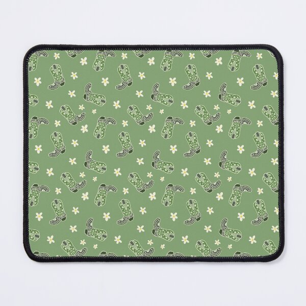 Item preview, Green Floral Cowgirl Boots Pattern designed and sold by MoonwillowArt.