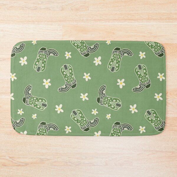 Item preview, Green Floral Cowgirl Boots Pattern designed and sold by MoonwillowArt.