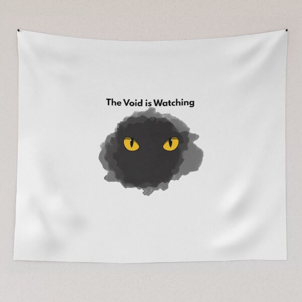 Item preview, The Void is Watching Funny Black Cat Eyes designed and sold by orion-okeanos.