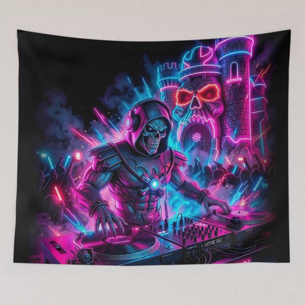 Item preview, Skeletor DJ - Masters of the Dancefloor Neon Synthwave designed and sold by keythxctrs.