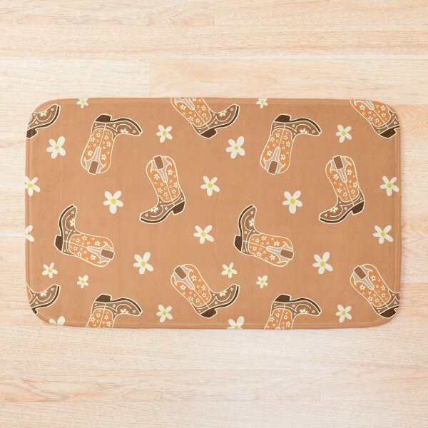 Item preview, Orange Floral Cowgirl Boots Pattern designed and sold by MoonwillowArt.