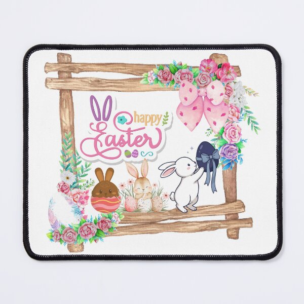 Item preview, Vintage Floral Easter Bunny Wooden Frame designed and sold by FunSticky14.