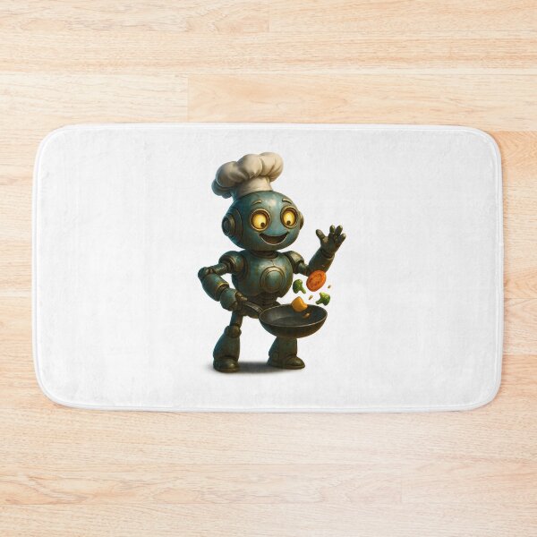 Item preview, Cute Chef Robot Cooking Vegetables designed and sold by Yomere.
