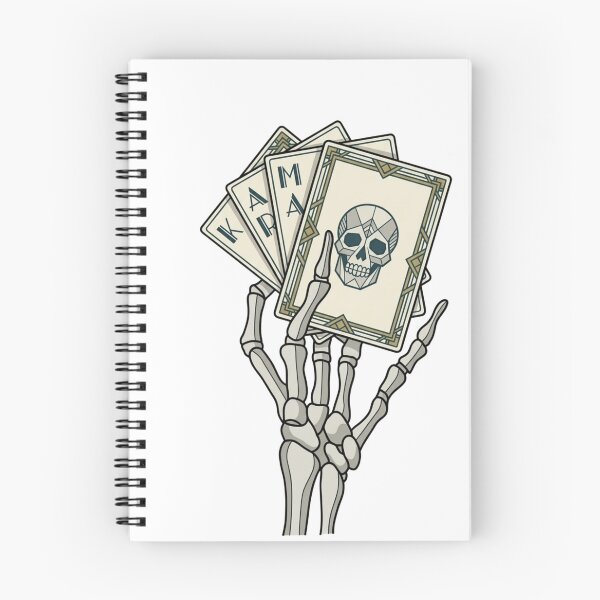 Item preview, Geometric Karma Tarot Hand – Art Deco Skeleton Skull Illustration designed and sold by SillyWorldCo.