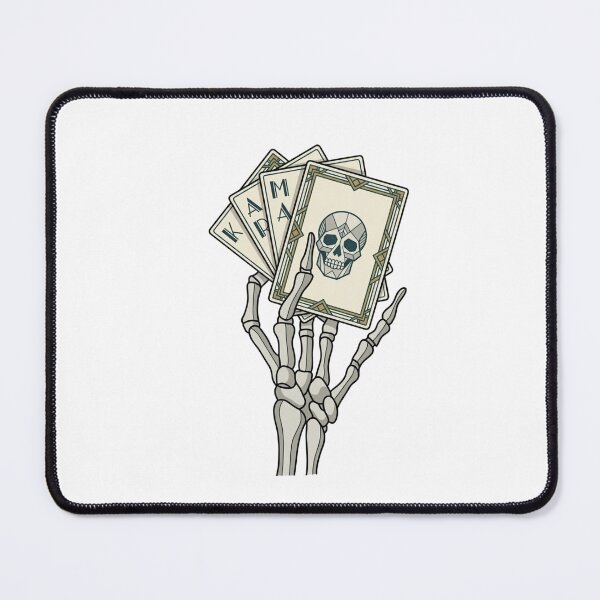 Item preview, Geometric Karma Tarot Hand – Art Deco Skeleton Skull Illustration designed and sold by SillyWorldCo.