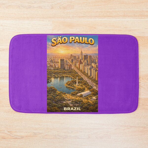 Item preview, São Paulo Aerial View – Vintage Travel Poster designed and sold by ElartedeNoel.