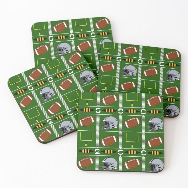 Item preview, American Football Field Seamless Pattern – Helmets, Goalposts & Yard Lines designed and sold by Midnight Veil Designs.