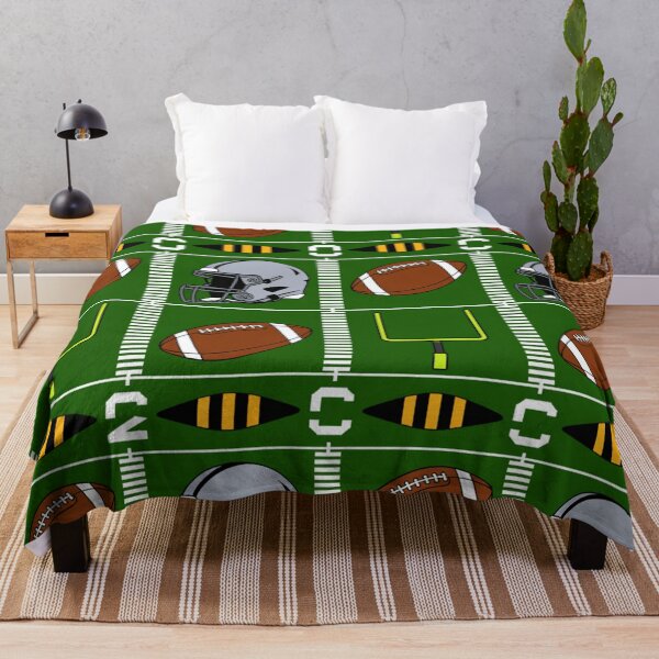 Item preview, American Football Field Seamless Pattern – Helmets, Goalposts & Yard Lines designed and sold by Midnight Veil Designs.