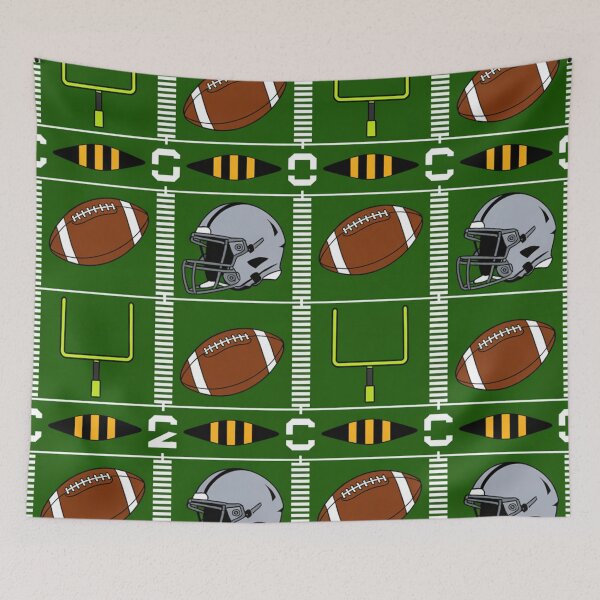 Item preview, American Football Field Seamless Pattern – Helmets, Goalposts & Yard Lines designed and sold by Midnight Veil Designs.