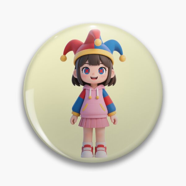 Item preview, Cute Jester Girl - Colorful Hoodie Figure (Toy Aesthetic) designed and sold by WhimsyBits.