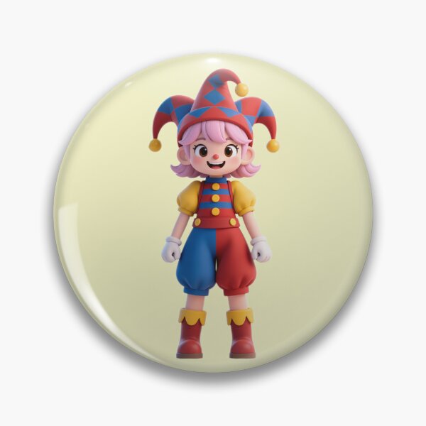 Item preview, Cute Jester Girl - Colorful Circus 3D Figure (Toy Aesthetic) designed and sold by WhimsyBits.