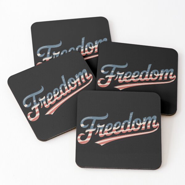 Item preview, Vintage FREEDOM Americana Script Retro Patriotic Typography designed and sold by OldGloryForge.
