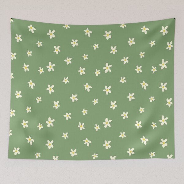 Item preview, Green Daisy Seamless Pattern designed and sold by MoonwillowArt.