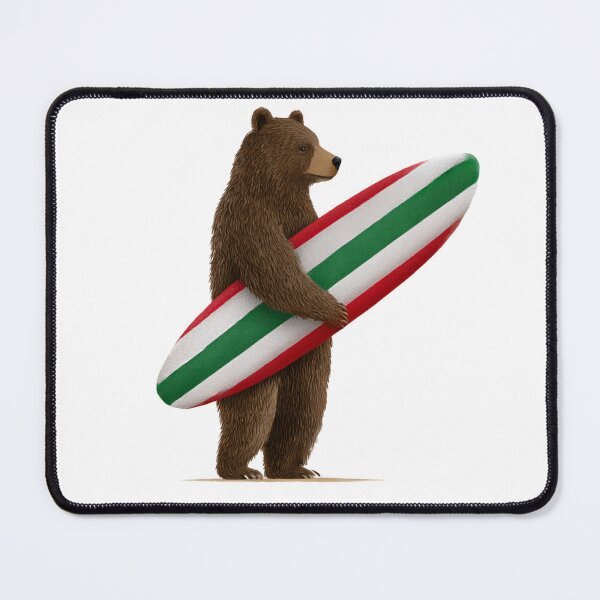 Item preview,  Strong brown bear, holding a surfboard designed and sold by PinkBossStudio.