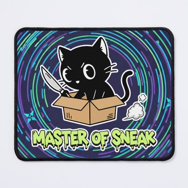 Item preview, Master of Sneak Black Cat In Box With A Knife Cartoon designed and sold by Taridesign.