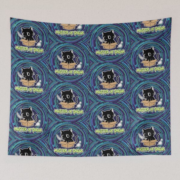 Item preview, Master of Sneak Black Cat In Box With A Knife Cartoon designed and sold by Taridesign.