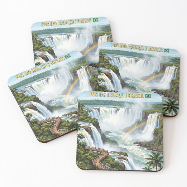 Item preview, Iguaçu Falls – Vintage Brazil Travel Poster designed and sold by ElartedeNoel.