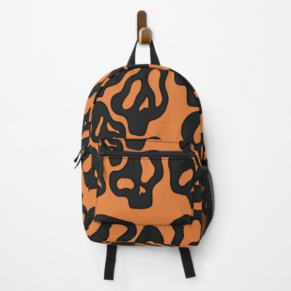 Item preview, Orange and Black Halloween Abstract Skulls designed and sold by sleepyheadedbb.