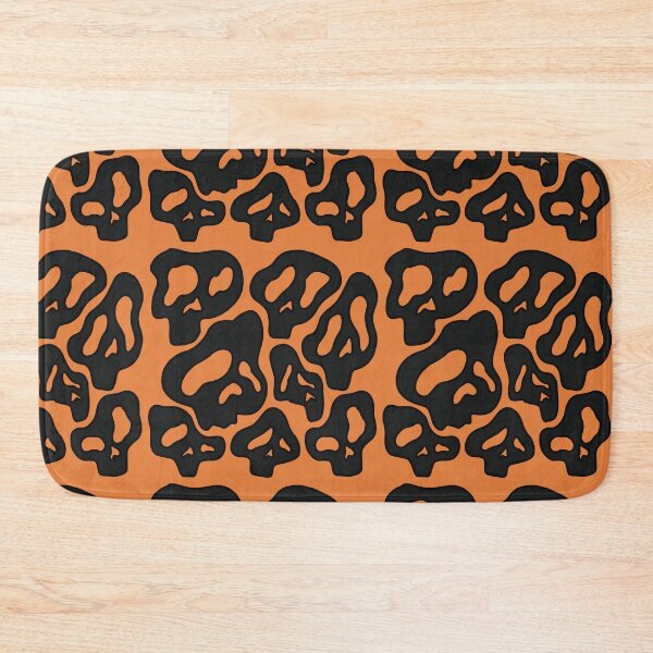 Item preview, Orange and Black Halloween Abstract Skulls designed and sold by sleepyheadedbb.