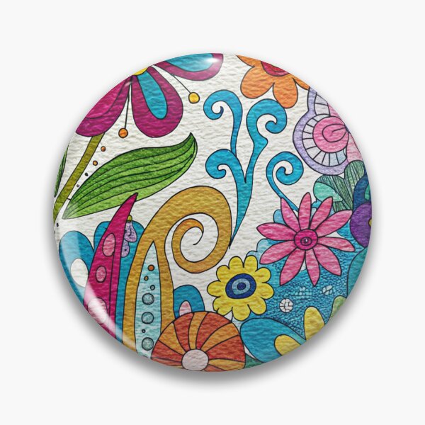 Item preview, Retro 1960's Colorful Vibrant Floral Hippie Art Designs designed and sold by DEC02.