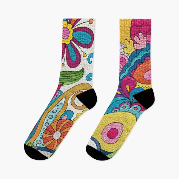 Item preview, Retro 1960's Colorful Vibrant Floral Hippie Art Designs designed and sold by DEC02.
