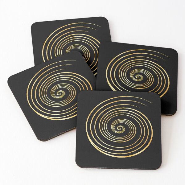Item preview, Elegant Golden Spiral Minimal Abstract on Black Background designed and sold by TheMarketplaceworld.