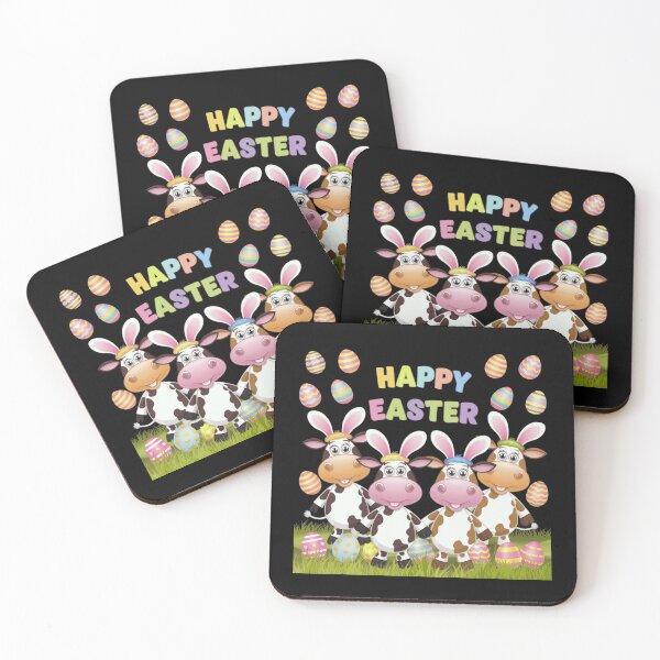 Item preview, Funny four cow face matching farmer Happy Easter Egg Hunting designed and sold by Adventure paradise ⭐⭐⭐⭐⭐.