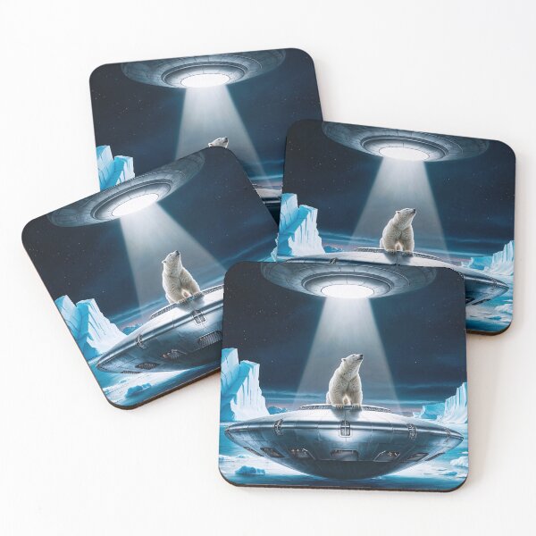 Item preview, Polar bear on a UFO in Antarctica designed and sold by LioTou.