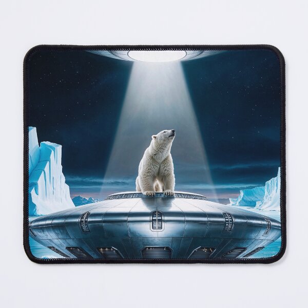 Item preview, Polar bear on a UFO in Antarctica designed and sold by LioTou.