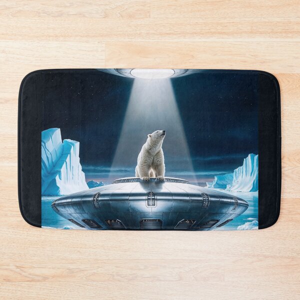 Item preview, Polar bear on a UFO in Antarctica designed and sold by LioTou.