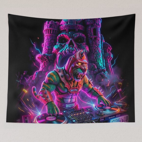 Item preview, Battle Cat DJ - Retro Castle Skulls Nightclub designed and sold by keythxctrs.