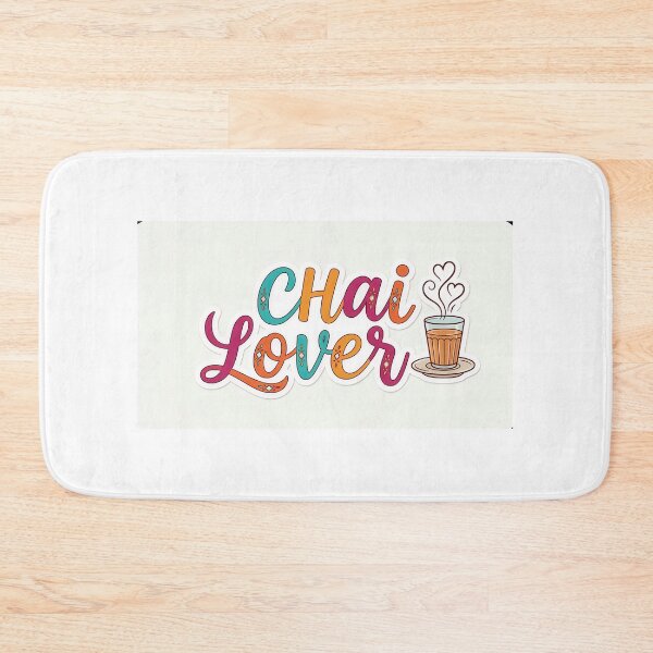 Item preview, The words "CHAI LOVER" in a stylish, hand-drawn font, next to a cute steaming tea glass. White border for sticker. designed and sold by Yogeshrock.