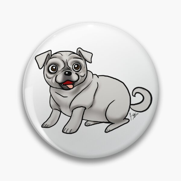 Item preview, Dog - Pug - Silver designed and sold by Jennifer Stolzer.