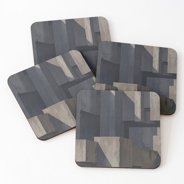Item preview, Brutalist Geometry in Shadow – Concrete Architectural Abstract Art designed and sold by Printpix.