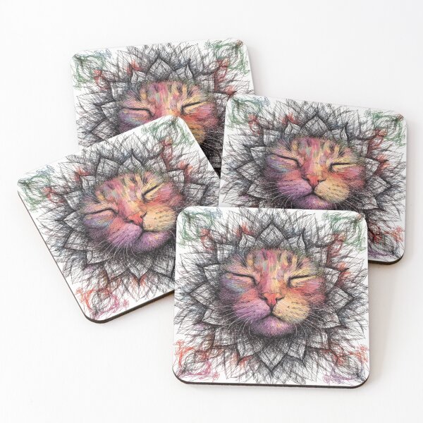 Artikelvorschau, Boho Mandala Cat Illustration | Floral Tribal Cat Art | Vintage Ethnic Animal Design entworfen und verkauft von Anime9122.