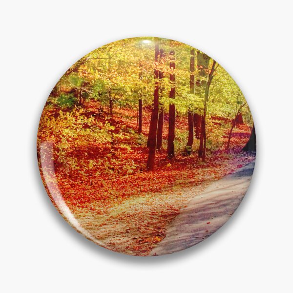 Item preview, An Empty Park Bench on a Nature Trail Awaits Autumn Visitors designed and sold by AMacGPhilly.