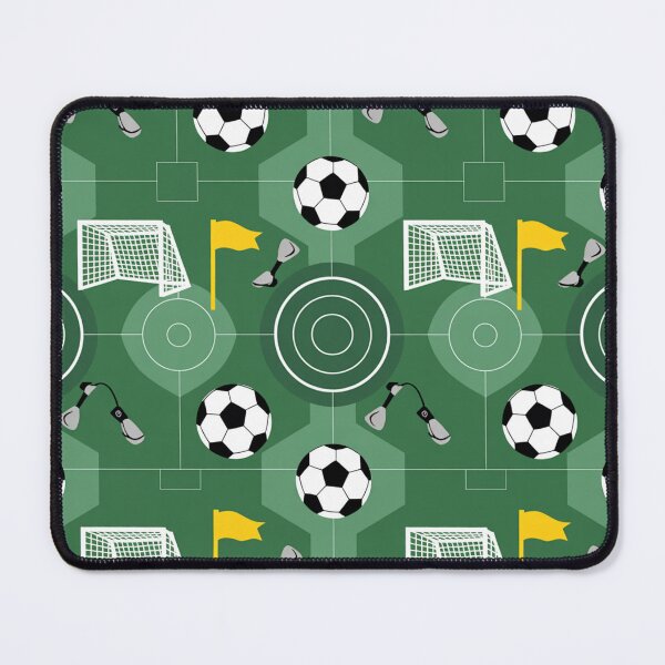 Item preview, Soccer Field Seamless Pattern – Footballs, Goals & Corner Flags designed and sold by Midnight Veil Designs.