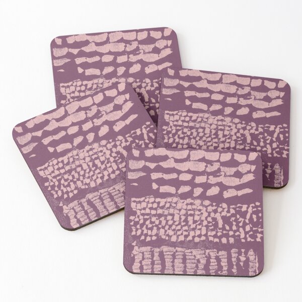 Item preview, Three Grains Textured Monoprint - Beet + Rose designed and sold by Irene Estelle.