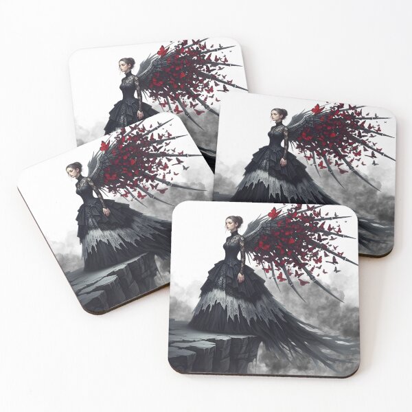 Item preview, Mechanical Butterfly Wings – Dark Gothic Fantasy Girl Aesthetic Illustration designed and sold by CrimsonChords.