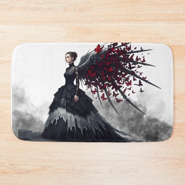 Item preview, Mechanical Butterfly Wings – Dark Gothic Fantasy Girl Aesthetic Illustration designed and sold by CrimsonChords.