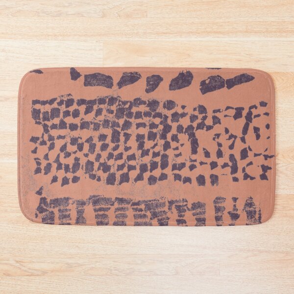 Item preview, Three Grains Textured Monoprint - Coral + Fig designed and sold by Irene Estelle.
