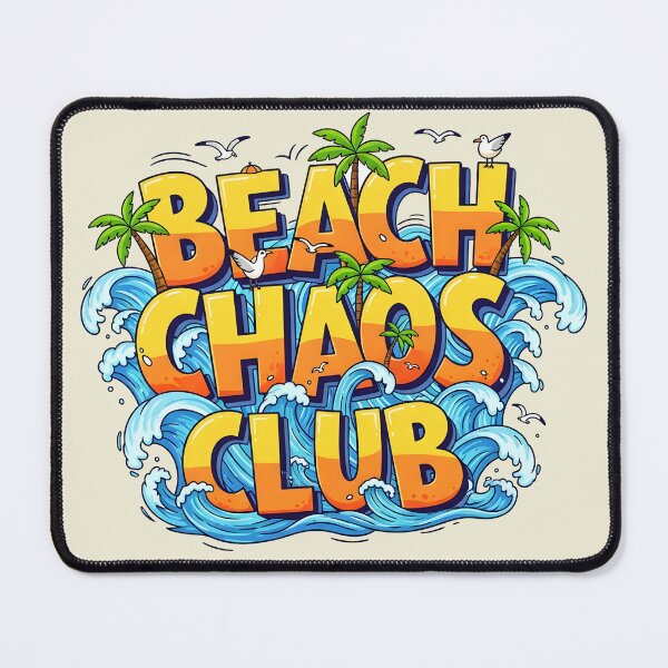 Item preview, Beach Chaos Club – Funny Typography Design designed and sold by Sea Gem.