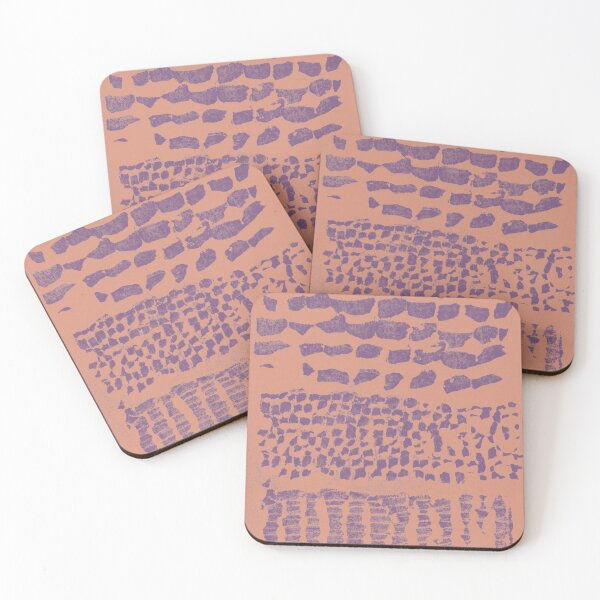 Item preview, Three Grains Textured Monoprint - Coral + Plum designed and sold by Irene Estelle.
